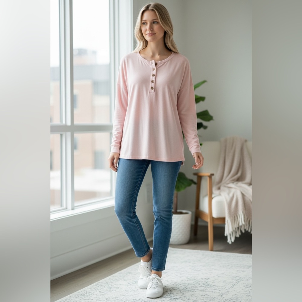 BABY Pink Long Sleeve Top‎